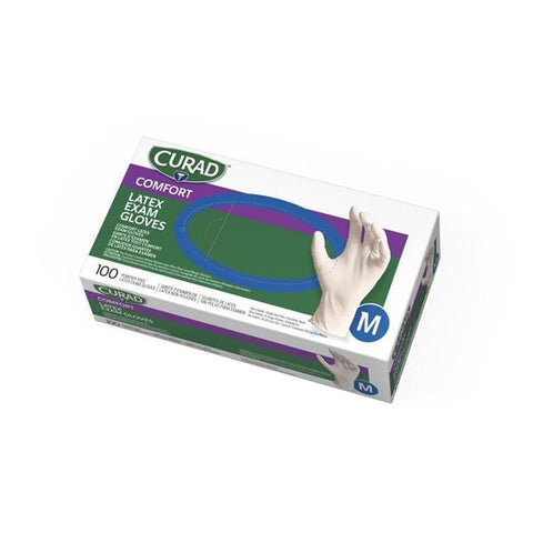 Medline Industries Inc Gloves Exam Accucare Powder-Free Latex 9 in Medium Beige 100/Bx, 10 BX/CA - CUR8105