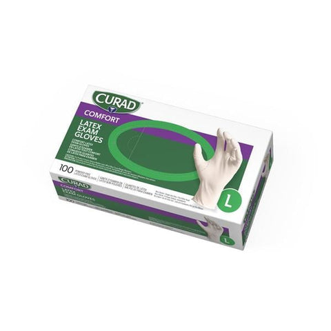 Medline Industries Inc Gloves Exam Accucare Powder-Free Latex 9 in Large Beige 100/Bx, 10 BX/CA - CUR8106