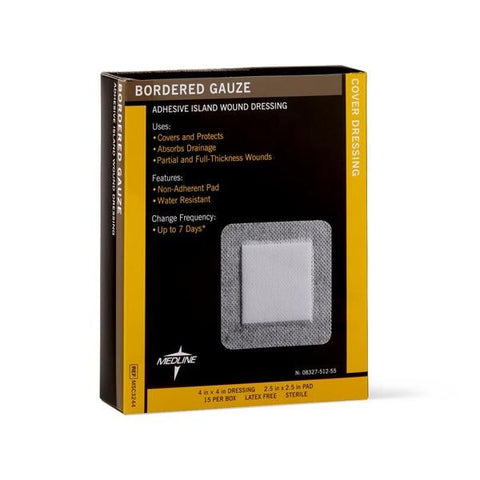 Medline Industries Inc Bandage 4x4" Gauze Cotton White Not Made With Natural Rubber Latex Sterile 15/Bx, 10 BX/CA - MSC3244