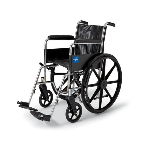 Medline Industries Inc Wheelchair Transport Excel 2000 300lb Capacity Black Ftrst Fl Lgth Arms Each - MDS806100D