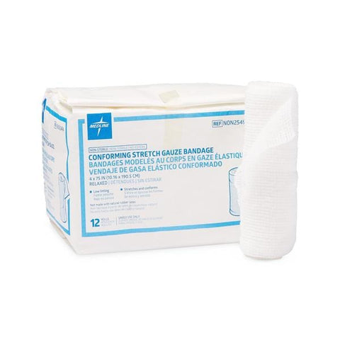 Medline Industries Inc Bandage Sof-Form 4x75" Gauze Rayon Polyester Blend LF Non-Sterile 12/Bx, 8 BX/CA - NON25494