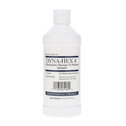 Medline Industries Inc Sanitizer Hand Liquid DYNA-HEX 4 4% Chlorhexidine Gluconate 16 oz 16oz/Bt, 12 BT/CA - MDS098715