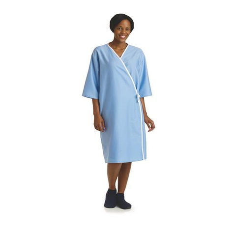 Medline Industries Inc Gown Patient Demure Cloth 44 in Unisex Solid Blue Adult 72/Ca - MDTPG5RFOBLU
