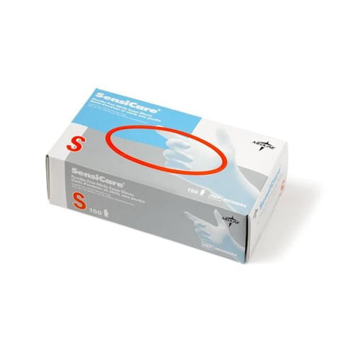 Medline Industries Inc Gloves Exam SensiCare Powder-Free Nitrile Latex-Free Small Blue 150/Bx, 10 BX/CA - MDS8084