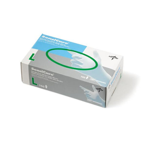 Medline Industries Inc Gloves Exam SensiCare Powder-Free Nitrile Latex-Free Large Blue 150/Bx, 10 BX/CA - MDS8086