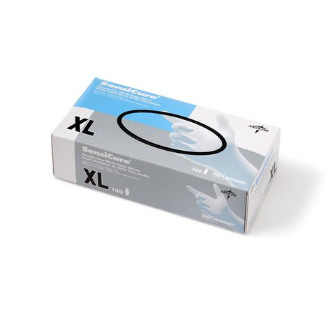 Medline Industries Inc Gloves Exam SensiCare Powder-Free Nitrile Latex-Free X-Large Blue 140/Bx, 10 BX/CA - MDS8087