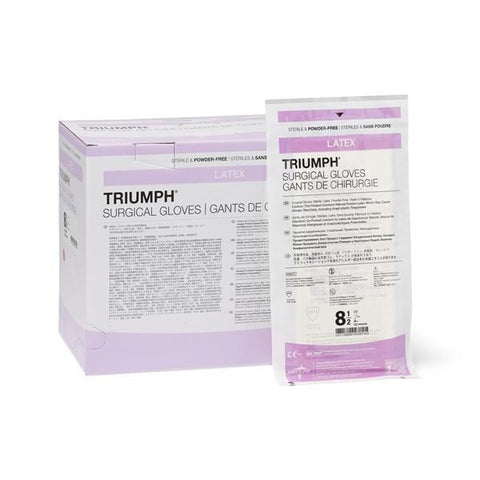 Medline Industries Inc Gloves Surgical Triumph Powder-Free Latex 8.5 Sterile White 50/Bx, 4 BX/CA - MSG2285
