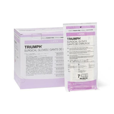 Medline Industries Inc Gloves Surgical Triumph Powder-Free Latex 7.5 Sterile White 50/Bx, 4 BX/CA - MSG2275