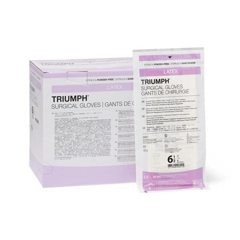 Medline Industries Inc Gloves Surgical Triumph Powder-Free Latex 6.5 Sterile White 50/Bx, 4 BX/CA - MSG2265
