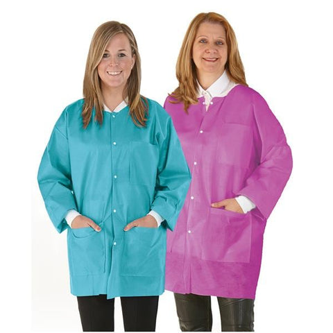 Medicom Lab Jacket Procedure SafeWear Hipster Disposable SMS PP Fbrc Sm Wht Frst 12/Bg, 5 BG/CA - 8105-A