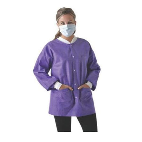 Medicom Lab Jacket Protective SafeWear Hipster Disposable SMS PP Fbrc XS Plm Prpl 12/Bg, 5 BG/CA - 8103-XS