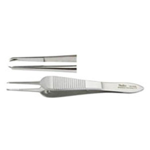 Miltex Forcep Suture Manhattan 3-1/2" 0.7mm Wide Smooth Curved 1x2 Teeth SS Each - Integra Miltex - 18-975