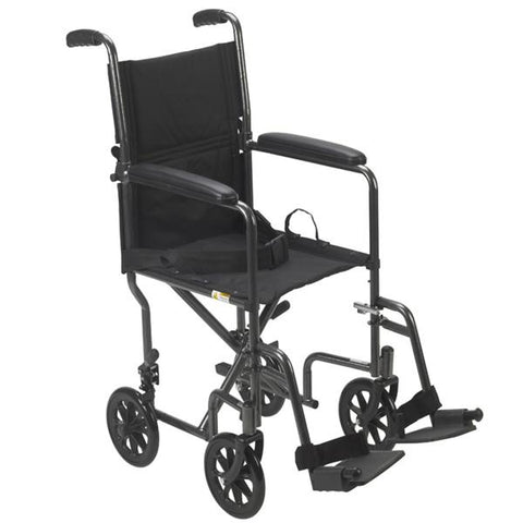 Drive Medical Designs Wheelchair Transport 250lb Capacity Blk/Slvr Vn Swngwy Ftrst Fxd Arms Adult Each - TR39E-SV