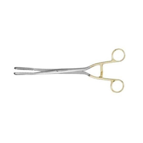 Medgyn Products Inc Forcep Ovum Bierer 11" 19mm Tip Slight Curve Serrated Jaw Oval SS Each - 31135