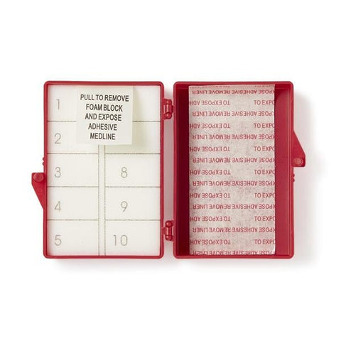Medline Industries Inc Counter Needle Foam Block/Adhesive 10 Count Red Sterile 96/Ca - DYNJNC10A