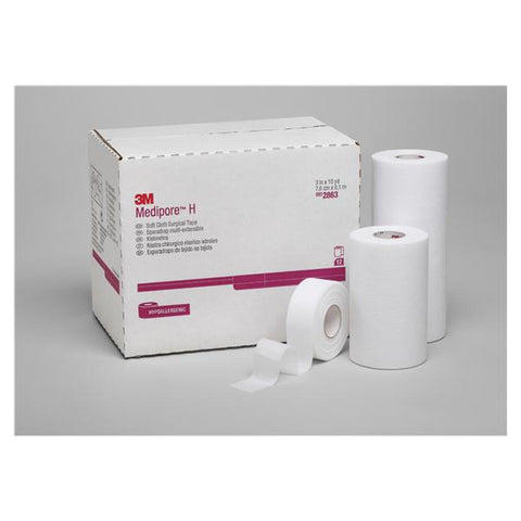 3M Medical Products Tape Surgical Medipore H Soft Cloth/Polyester/Elastic 1"x10yd Adhs White 24/Bx - 2861
