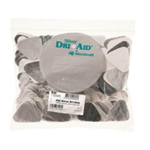 Microbrush Corporation Cotton Roll Substitute Silver Coated Dri-Aids Silver White Small 250/Bx - 332125