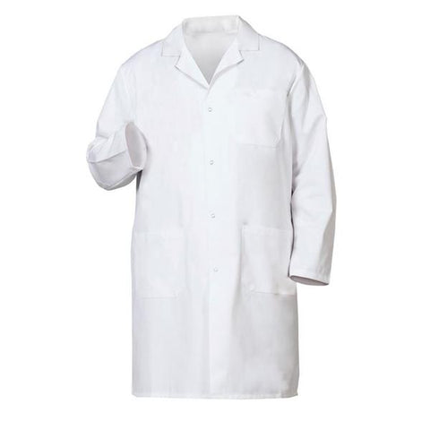 Fashion Seal Lab Coat Knee Length 100% Sanforized Cotton Heavyweight Twill M Wht Sz 36 41" Each - 423-36