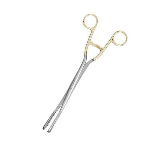 Medgyn Products Inc Forcep Ovum Bierer 11" Oval/16mm Jaw Cross Serrated Slight Curve Ratchet Each - 31132