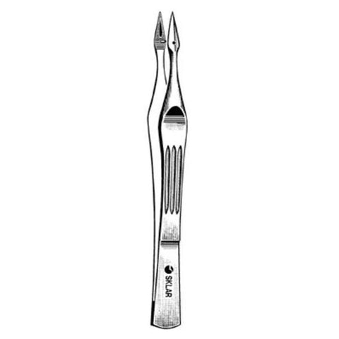 Sklar Instruments Forcep Splinter Carmalt 4-1/4" Serrated Straight Stainless Steel Each - 19-3240