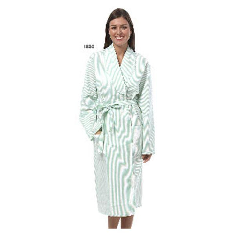 Fashion Seal Robe Patient Polyester / Cotton Seersucker X-Large Unisex Green Stripe Each - 1835-XL