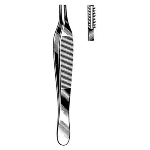 Sklar Instruments Forcep Tissue Adson-Brown Surgi-OR 4-3/4" 7x7 Side Grasping Teeth SS Each - 95-778