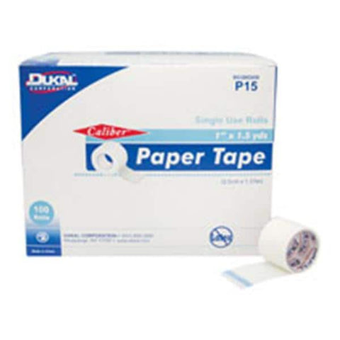 Dukal Corporation Tape Caliber Paper Paper 1"x1.5yd White 100/Bx, 5 BX/CA - P15