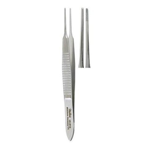 Miltex Forcep Dressing Graefe 2-3/4" Serrated Straight Stainless Steel Each - Integra Miltex - 18-814