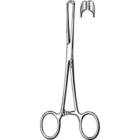 Sklar Instruments Forcep Tissue Allis 7-1/2" Straight 5x6 Teeth Stainless Steel Each - 36-2275