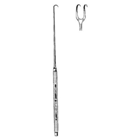 Sklar Instruments Hook Joseph 6-1/4" 5mm Sharp Double Prongs Stainless Steel Each - 47-2505