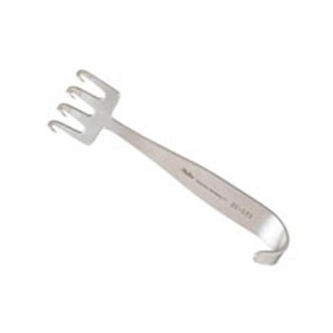 Miltex Retractor Rake Freeman 4-1/4x1-1/4" 4 Sharp Inline Prong Stainless Steel Each - Integra Miltex - 21-123