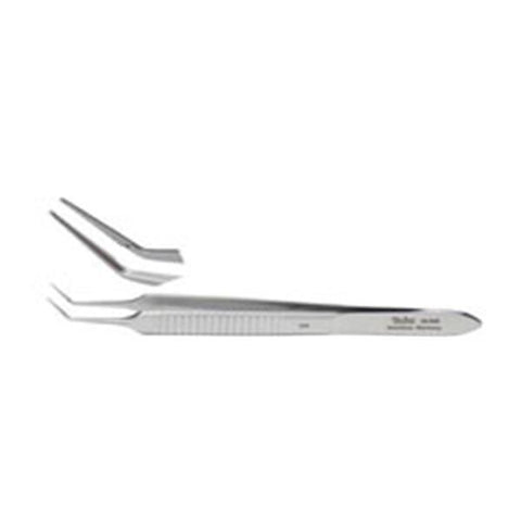 Miltex Forcep Suture Mcpherson Micro Iris 3-1/2" .3x5mm/TP Angled No Tth Micro SS Each - Integra Miltex - 18-949