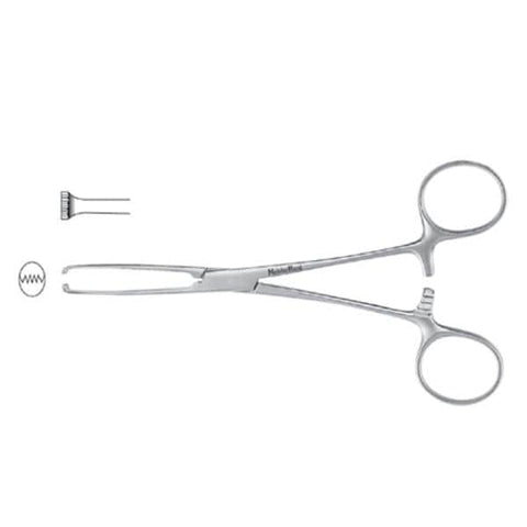 Miltex Forcep Tissue Allis Meister-Hand 10" Narrow Serrated Straight 5x6 Teeth SS Each - Integra Miltex - MH16-12