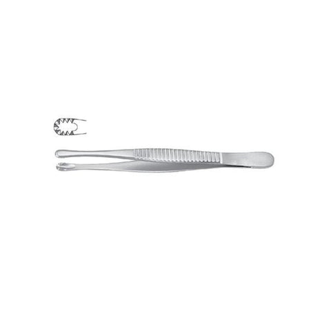 Miltex Forcep Tissue Russian Meister-Hand 6" Straight 8x8 Side Grasping Teeth SS Each - Integra Miltex - MH6-142