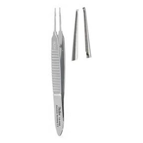 Miltex Forcep Suture Bonn 2-3/4" .12mm Tp/Ty Pltfrm Straight 1x2Tth Micro SS Eachch - Integra Miltex - 18-835