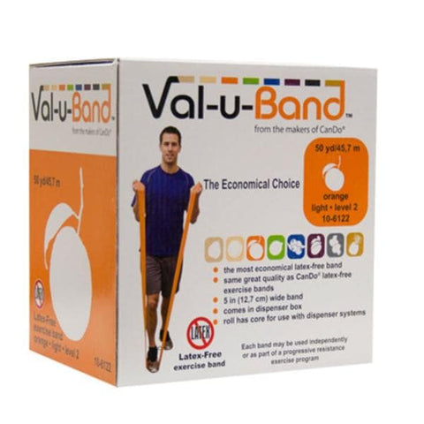 Fabrication Enterprises Band Exercise Val-u-Band 50ydx5" Orange 2 Not Made With Natural Rubber Latex Each - 44835