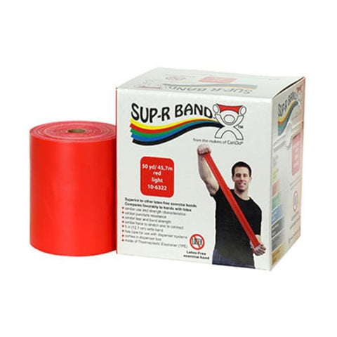 Fabrication Enterprises Band Exercise Sup-R Band 50ydx5" Red Lght Thrmplstc Elstmr LF Each - 44835