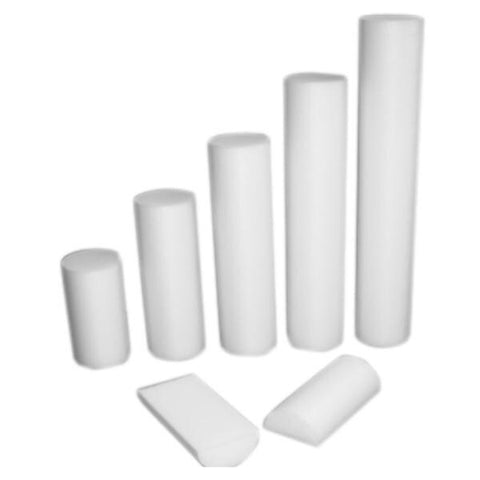Fabrication Enterprises Roller Therapy CanDo 12x6" Half Round White Polyethylene Foam Each - 30-2111