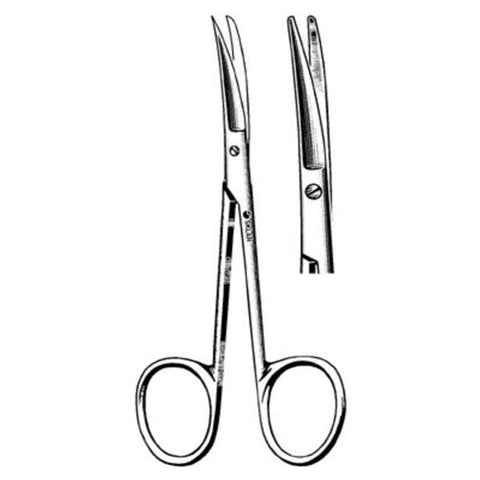 Sklar Instruments Scissors Knapp Iris 4" Blunt/Blunt Smooth Curved Stainless Steel Each - 64-3235