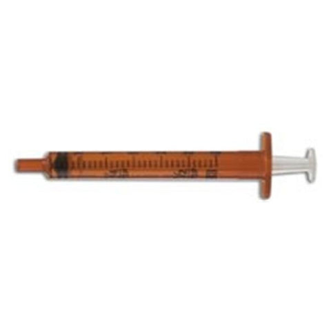 Becton Syringe Dispenser Polypropylene 5cc Clear/Orange Print 100/Bx, 5 BX/CA - Dickinson - 305218