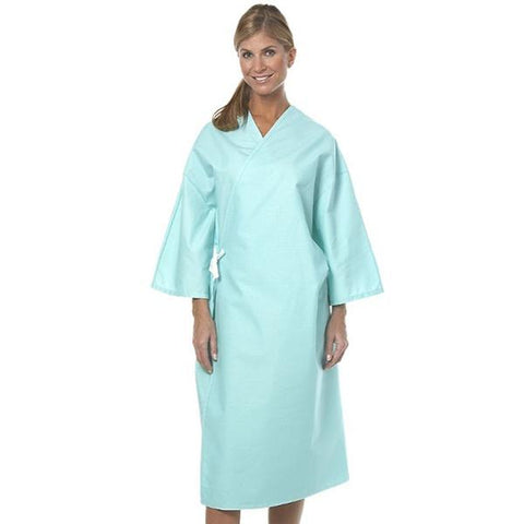 Fashion Seal Gown Patient Polyester / Cotton Sheeting Small Womens Aqua Each - 622-NS