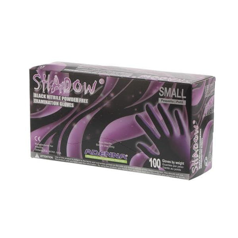 Adenna, Inc Gloves Exam Shadow Powder-Free Nitrile Latex-Free 240 mm Small Black 100/Bx, 10 BX/CA - SHD932