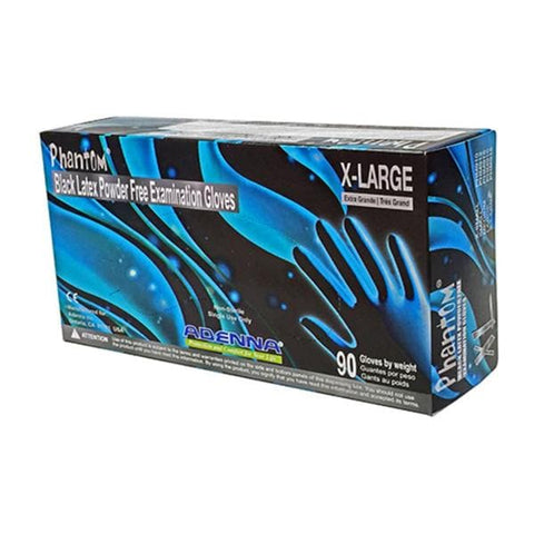 Adenna, Inc Gloves Exam Phantom Powder-Free Latex 9 in X-Large Black 100/Bx, 10 BX/CA - PHM918