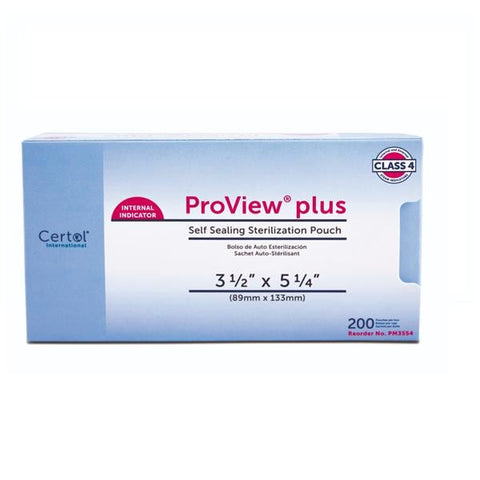 Certol International Pouch Sterilization Proview 3.5 in x 5.25 in Blue / White 200/Bx, 6 BX/CA - PM3554-1