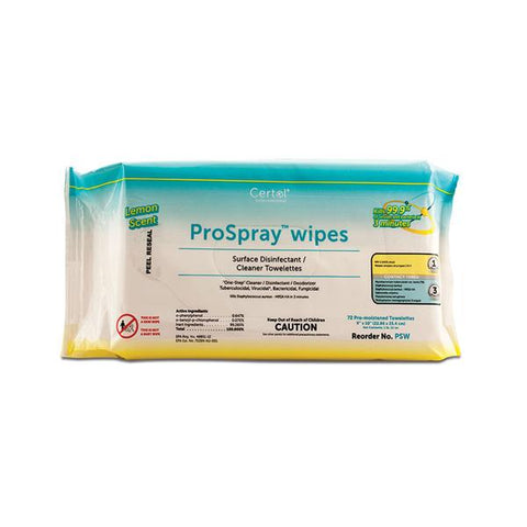 Certol International Wipes Disinfectant Prospray 72/Pk - PSW-1