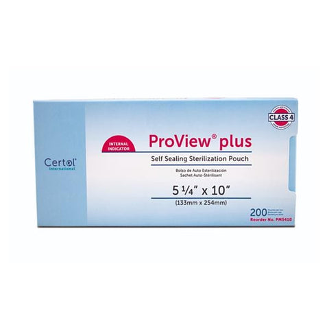 Certol International Pouch Sterilization Proview 5.25 in x 10 in Blue / White 200/Bx, 6 BX/CA - PM5410-1