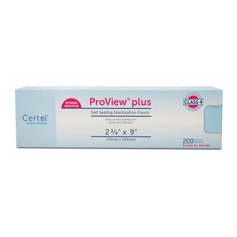 Certol International Pouch Sterilization Proview 2.75 in x 9 in Blue / White 200/Bx, 6 BX/CA - PM2790-1
