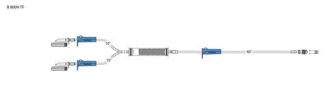 CODAN ULTRA Blood Administration Set, (2) non-vented spikes, (3) roller clamps, elongated 170 micron filter chamber, spin-lock