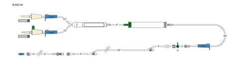 CODANspike, Vented non-vented spike, (3) roller clamps, 200 micron filter chamber, cylinder hand pump, detachable stopcock, detachable 30" extension with (2) swabable Y-sites, slide clamp, spin-lock, 6" needlefree pigtail with spin-lock