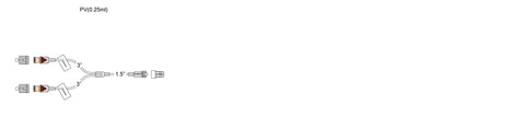 CODAN Bifurcated MiniBore Extension Set, (2) female luer-locks with back check valves, (2) slide clamps, male luer-lock, CODAN FlowStop Cap™